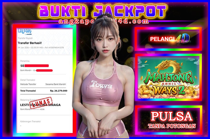 BUKTI KEMENANGAN MEMBER PELANGI4D 04 JANUARI 2026