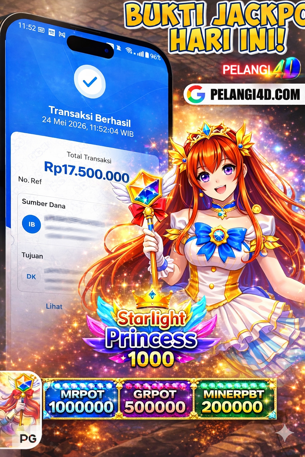 Bukti Jackpot Game Starlight Princess1000